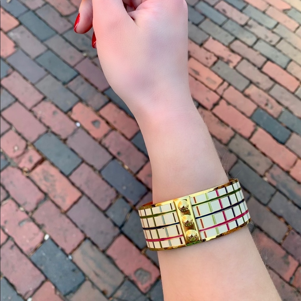 ❌SOLD❌ Coach Enamel Tattersall Plaid Bangle